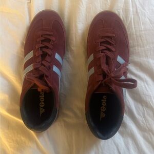 NEVER WORN Womens Burgundy and White Sneakers